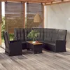 Image de Resine tressee vidaxl noir Ensembles de chaises. canapes et tables de jardin 3 pieces 50 x 186 7 personnes