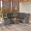 Image de Ensembles de chaises. canapes et tables de jardin Vidaxl resine tressee gris 3 pieces 7 personnes