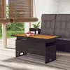 Image de Table de jardin noir 100x50x43 63 cm acacia et résine tressée