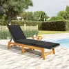 Image de Chaise longue vidaxl noir H. 40 cm en acacia L. 200 cm non empilable non pliable
