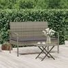 Image de Banc de jardin avec coussin gris 105 cm résine tressée