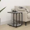 Image de vidaXL Table d'appoint avec Roues, Table Basse avec Rangement, Bout de Canapé Salle de Séjour Salon, Industriel, Sonoma Gris Bois d'Ingénierie
