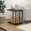 Image de vidaXL Bijzettafel 50x35x52 cm bewerkt hout gerookt eikenkleurig825814