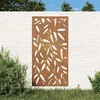 Image de vidaXL Wanddecoratie tuin bamboebladontwerp 105x55 cm cortenstaal824483