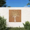 Image de Décoration murale jardin 55x55 cm acier corten design d arbre
