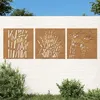 Image de vidaXL Décorations murales jardin 3 pcs 55x55 cm design d'herbe 824509