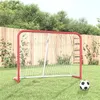 Image de But de hockey avec filet rouge et blanc 153x60x118 cm