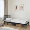 Image de vidaXL Cadre de lit métal avec tête de lit noir 90x200 cm, lit simple, meuble de chambre à coucher, lit d'invité, lit, cadre de lit en métal, sommier