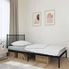 Image de vidaXL Bedframe met hoofdbord metaal zwart 107x203 cm350860