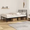 Image de Cadre de lit métal sans matelas avec tête de lit noir 120x190cm