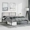 Image de vidaXL Bedframe met hoofdbord metaal zwart 150x200 cm350866