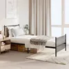 Image de vidaXL Bedframe met hoofd- en voeteneinde metaal zwart 90x200 cm350875