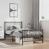 Image de vidaXL Bedframe met hoofd- en voeteneinde metaal zwart 100x190 cm350876
