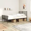 Image de vidaXL Bedframe met hoofd- en voeteneinde metaal zwart 120x190 cm350879