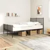 Image de Cadre de lit métal sans matelas avec pied de lit noir 140x190cm