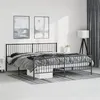 Image de vidaXL Bedframe met hoofd- en voeteneinde metaal zwart 193x203 cm350888