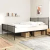 Image de vidaXL Bedframe met hoofd- en voeteneinde metaal zwart 200x200 cm350889
