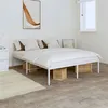 Image de Cadre de lit métal sans matelas blanc 140x200 cm
