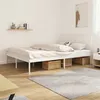 Image de Cadre de lit métal sans matelas et tête de lit blanc 160x200 cm