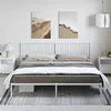 Image de vidaXL Bedframe met hoofdbord metaal wit 193x203 cm350937