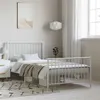 Image de vidaXL Bedframe met hoofd- en voeteneinde metaal wit 100x200 cm350944