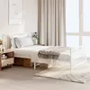 Image de vidaXL Bedframe met hoofd- en voeteneinde metaal wit 107x203 cm350945