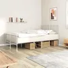 Image de vidaXL Bedframe met hoofd- en voeteneinde metaal wit 120 x 190 cm350946