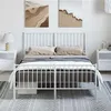 Image de vidaXL Bedframe met hoofd- en voeteneinde metaal wit 135x190 cm350948