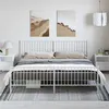 Image de vidaXL Bedframe met hoofd- en voeteneinde metaal wit 193x203 cm350955