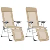 Image de vidaXL Campingstoelen met voetensteun 2 st inklapbaar textileen cràme360147