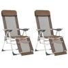 Image de Chaises de camping pliantes et repose pied lot de 2 marron