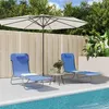 Image de Chaises longues pliables lot de 2 bleu textilène et acier