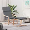 Image de vidaXL Chaise de relaxation avec repose-pied Gris foncé Tissu, chaise de salle à manger, chaise, mobilier de salon, chaise de bureau, fauteuil