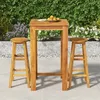 Image de vidaXL Ensemble de Bar de Jardin 3 pcs, Table et Chaises avec Repose-Pieds, Ensemble de Meubles de Terrasse Extérieur, Bois 3154388
