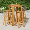 Image de vidaXL Ensemble de Bar de Jardin 5 pcs, Table et Chaises avec Repose-Pieds, Ensemble de Meubles de Terrasse Extérieur, Bois 3154389