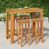 Image de vidaXL Ensemble de Bar de Jardin 5 pcs, Table et Chaises avec Repose-Pieds, Ensemble de Meubles de Terrasse Extérieur, Bois 3154392