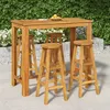Image de vidaXL Ensemble de Bar de Jardin 5 pcs, Table et Chaises avec Repose-Pieds, Ensemble de Meubles de Terrasse Extérieur, Bois 3154394