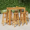 Image de vidaXL Ensemble de Bar de Jardin 7 pcs, Table et Chaises avec Repose-Pieds, Ensemble de Meubles de Terrasse Extérieur, Bois 3154395