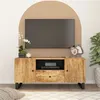 Image de vidaXL Meuble TV, Armoire de Télévision avec Étagère, Meuble Télé avec Compartiment Salon, Rustique, Bois de Manguier et d'Ingénierie