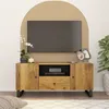 Image de vidaXL Meuble TV 105x33,5x46 cm bois de manguier et d'ingénierie, support TV, armoire média, armoire hifi, unité TV, meuble multimédia, meuble latéral