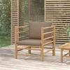 Image de vidaXL Canapé de jardin avec coussins taupe bambou