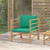 Image de vidaXL Canapé de jardin avec coussins vert bambou