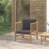 Image de vidaXL Canapé de jardin avec coussins gris foncé bambou
