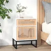 Image de vidaXL Table de chevet blanc 40x30x55,5 cm bois d’ingénierie et fer352091