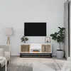 Image de Meuble TV blanc 105x30x45 cm bois d ingénierie et fer