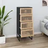Image de vidaXL Buffet haut noir 40x30x95 cm bois d'ingénierie352125