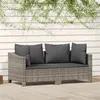 Image de Resine tressee Vidaxl 2 personnes salon de jardin gris 2 pieces
