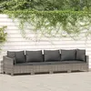 Image de Salon de jardin Vidaxl resine tressee gris 4 pieces 63 x 63 x 55.5 4 personnes