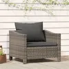 Image de Fauteuil de jardin avec coussin Gris Résine tressée