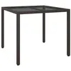 Image de Table de salle à manger Marron 90x90x75 cm Poly Rotin